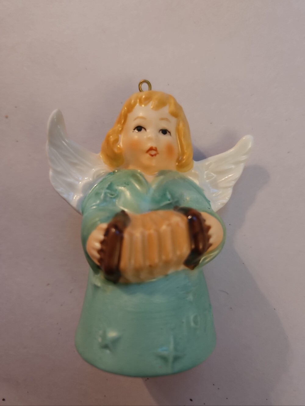 Goebel Annual Angel Bell Christmas Ornament 1979 Musician Accordian